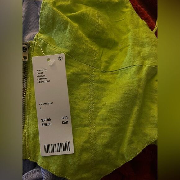 NWT UO Green Halter Vest W/Zipper Sz Lg - Picture 2 of 7